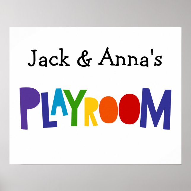 Personalised Kids Playroom Wall Art (Front)