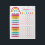 Personalised Kids Rainbow Daily Schedule Routine Notepad<br><div class="desc">Personalised Kids Rainbow Daily Schedule Routine Notepad</div>