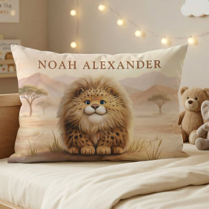 Personalised Kids Safari Cute Fluffy Leopard  Pillowcase