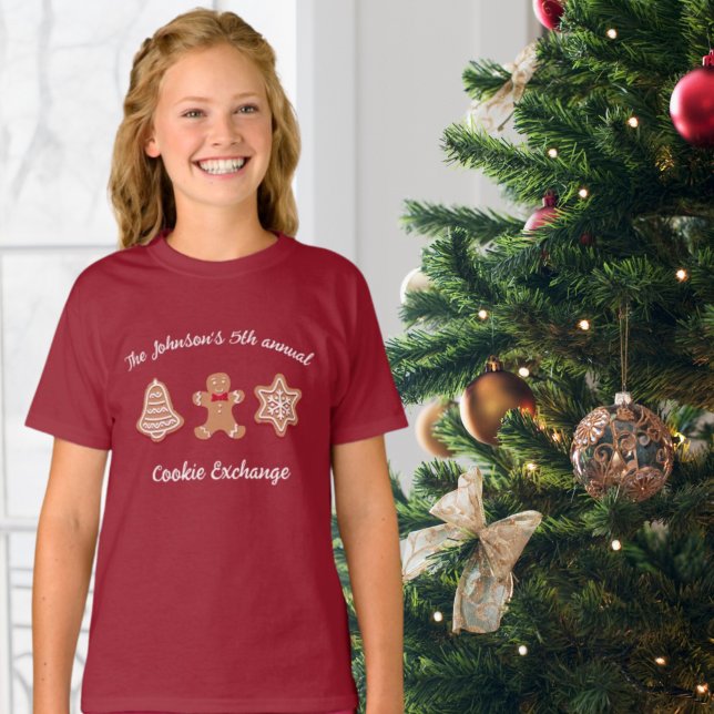 Personalised Kids Shirt Christmas Cookie Exchange (Creator Uploaded)
