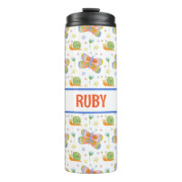 Personalised Kid's Snail and Butterfly Patterned