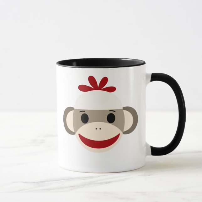 Personalised Kids Sock Monkey Mug (Right)