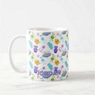 Personalised Kids Space Aliens Coffee Mug