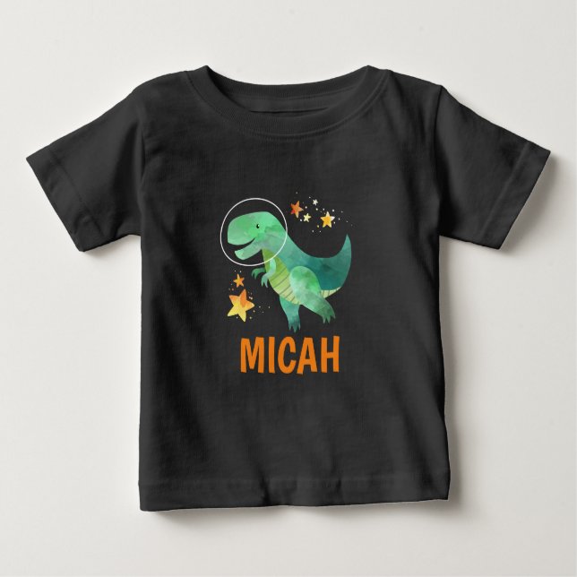 Personalised Kids Space Dinosaur Shirt (Front)
