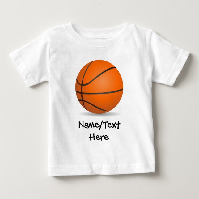 Personalised Kid's Sports Basketball Sunny Day Baby T-Shirt (Front)