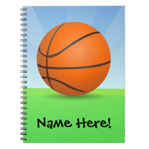 Personalised Kid's Sports Basketball Sunny Day Notebook