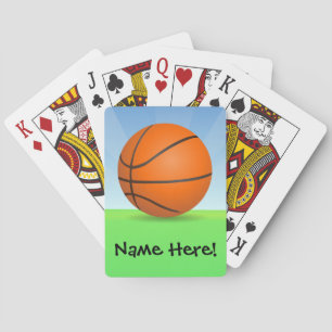 Personalised Kid's Sports Basketball Sunny Day Playing Cards