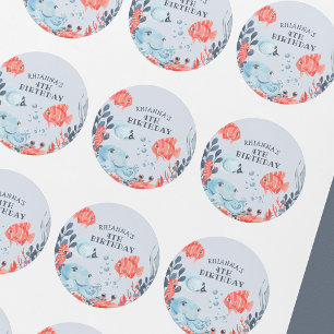 Personalised Kids Under The Sea Classic Round Sticker