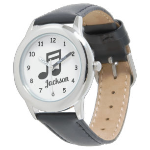 Personalised kid's watch with name and music note