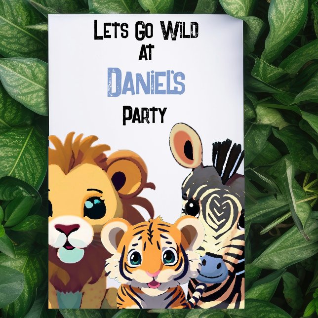 Personalised Kids Wild Animal Party Invitation (Creator Uploaded)