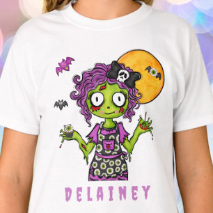 Personalised Kids Zombie Baker Halloween T-Shirt