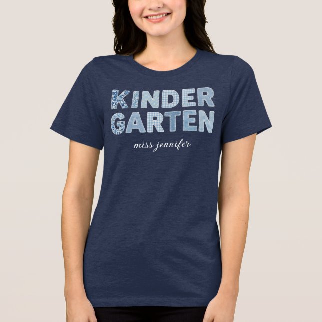 Personalised Kindergarten Back to School Design Tri-Blend Shirt (Front)