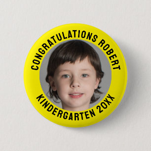 Personalised Kindergarten Graduate Photo 6 Cm Round Badge