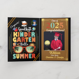 Personalised Kindergarten Graduation Hello Summer Foil Greeting Card