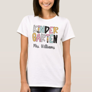 Personalised Kindergarten Teacher Shirt, Kindergar T-Shirt