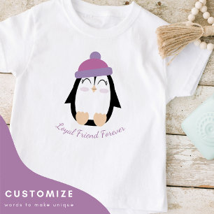 Personalised Kinds Penguin (Pink) T-Shirt