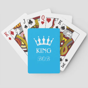 Personalised king card in blue with name