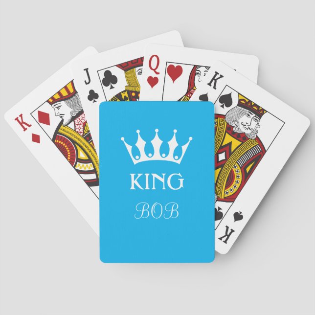 Personalised king card in blue with name (Back)