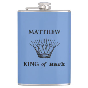 Personalised King of Bark Funny Hip Flask