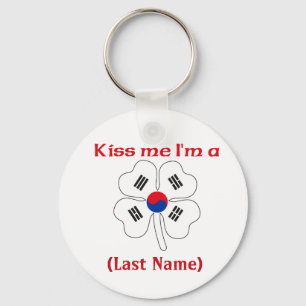 Personalised Kiss Me I'm Korean  Keychain