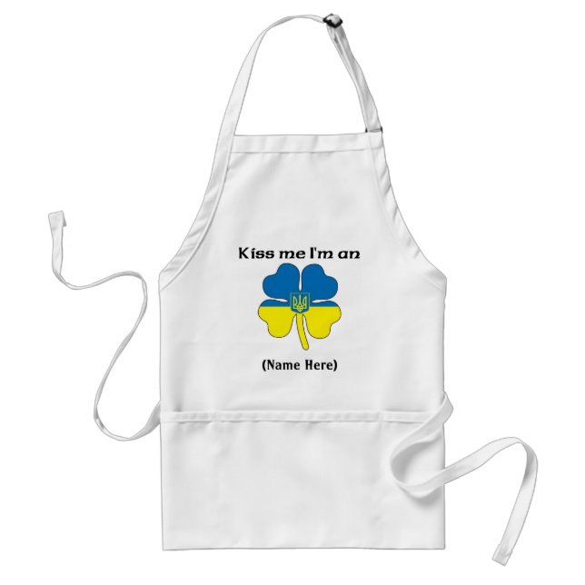Personalised Kiss Me I'm Ukrainian Apron (Front)