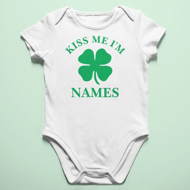 Personalised Kiss Me St. Patrick's Day Baby Bodysuit (Creator Uploaded)