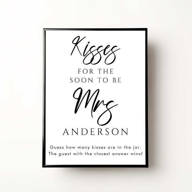 Personalised Kisses for the Mrs Bridal Shower Game Poster (Creator Uploaded)