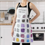 Personalised Kitchen  Apron<br><div class="desc">Personalise this kitchen apron with your name or monogram.
It is decorated with an abstract watercolor pattern in muted shades.
Makes a perfect housewarming or hostess gift.
Original Watercolor © Michele Davies.</div>