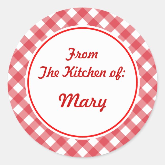 Personalised Kitchen Gift Tags Stickers (Front)