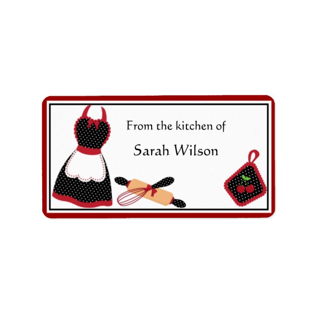 Personalised Kitchen Labels - medium size (Front)