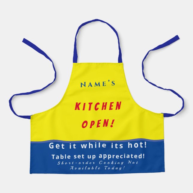 Personalised  Kitchen Open + 3Comments Funny Apron (Front)
