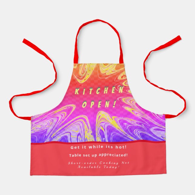 Personalised  Kitchen Open + 3Comments Funny Apron (Front)