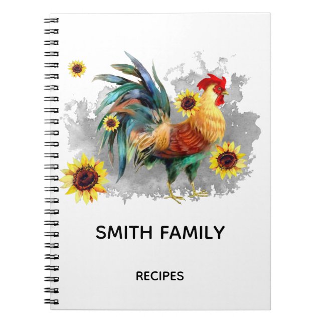 Personalised Kitchen recipes Notebook (Front)