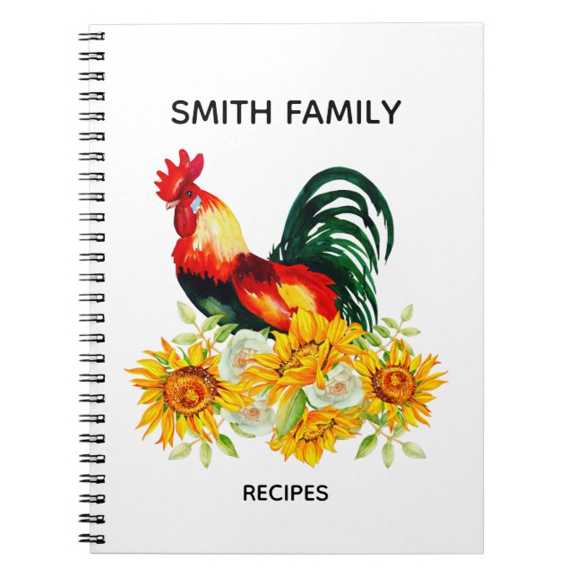 Personalised Kitchen recipes Notebook (Front)