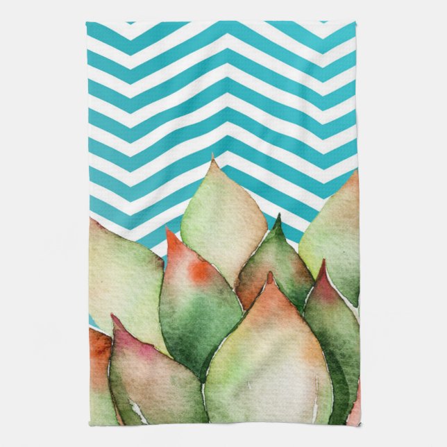 Personalised Kitchen Towel Boho Cacti Cactus Succu (Vertical)