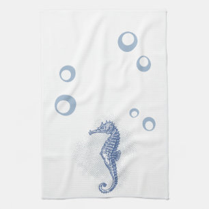 Personalised Kitchen Towel Seahorse Ocean Beach
