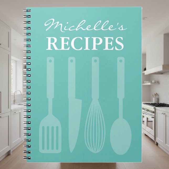 Personalised kitchen utensils recipe book notebook (recipe notebook)
