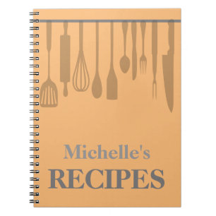 Personalised kitchen utensils recipe notebook