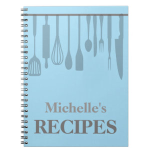Personalised kitchen utensils recipe notebook