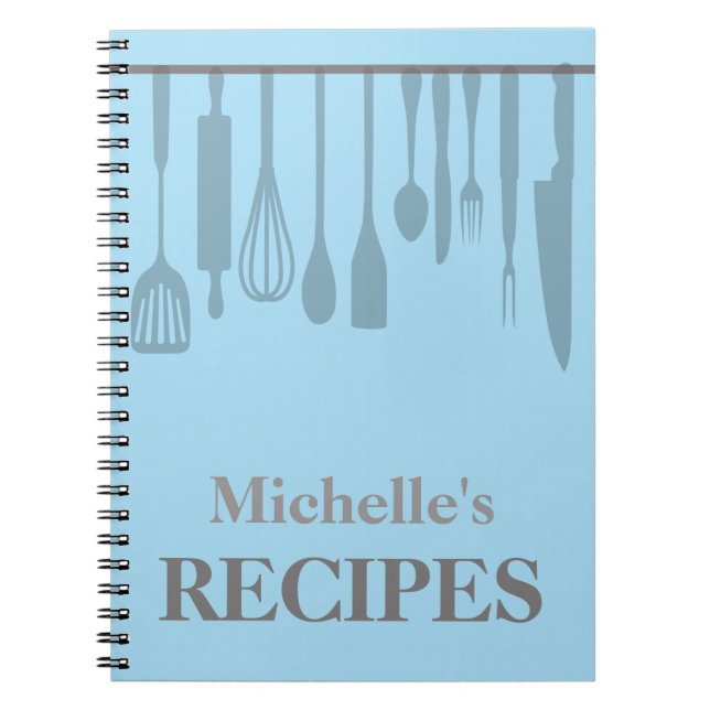 Personalised kitchen utensils recipe notebook (Front)