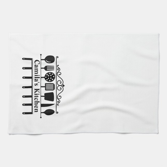 Personalised Kitchen Utensils Towel (Horizontal)
