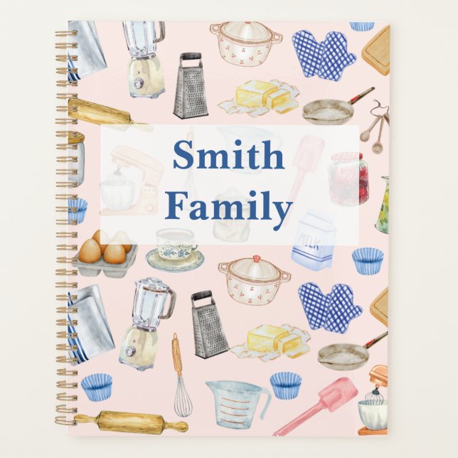 Personalised kitchen watercolor planner (Front)