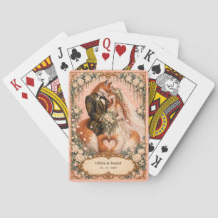 Personalised Kitsune Bride and Groom Wedding Favou Playing Cards