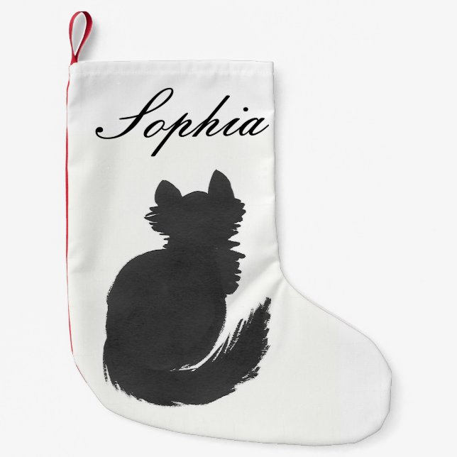 Personalised Kitten Small Christmas Stocking (Front)