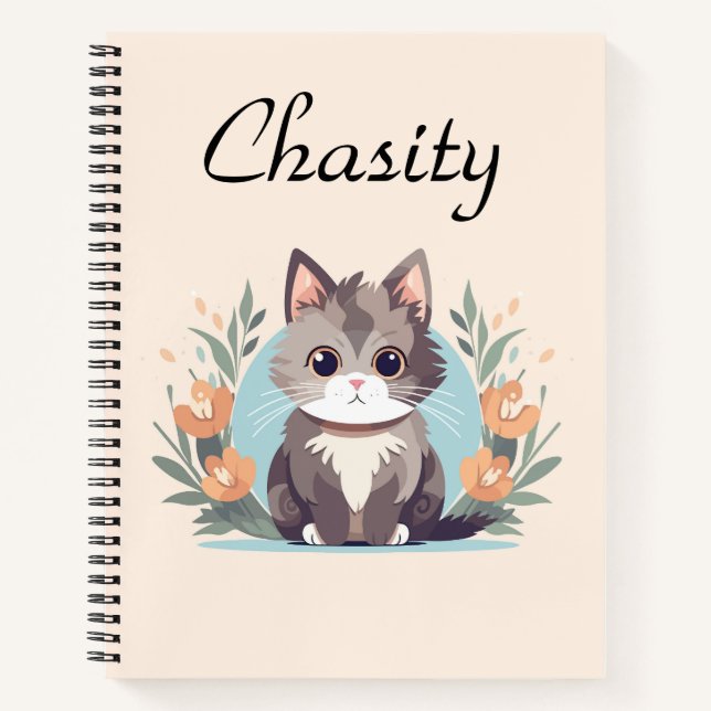 Personalised Kitty Cat Notebook (Front)