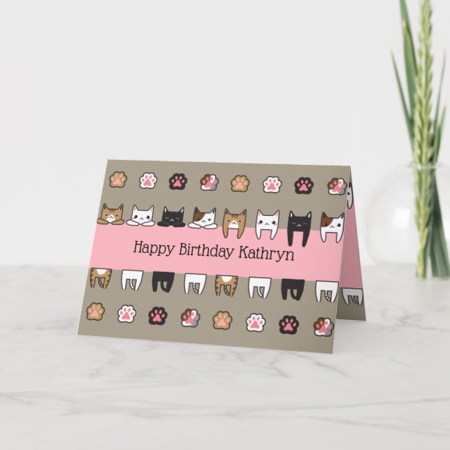 Personalised Kitty Cats Card (Front)