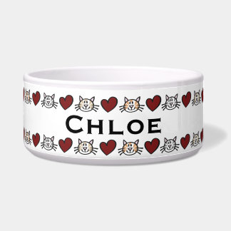 Personalised Kitty Love Pet Feed Bowl