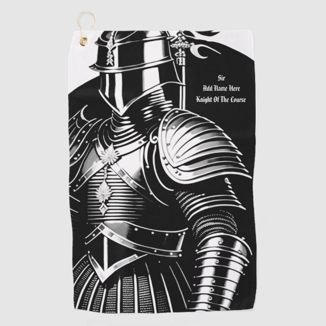 Personalised Knight Of The Course Golf Towel (Front)