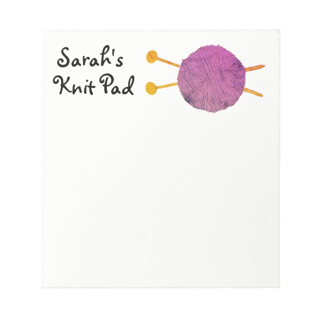 personalised knitting gift notepad (Front)