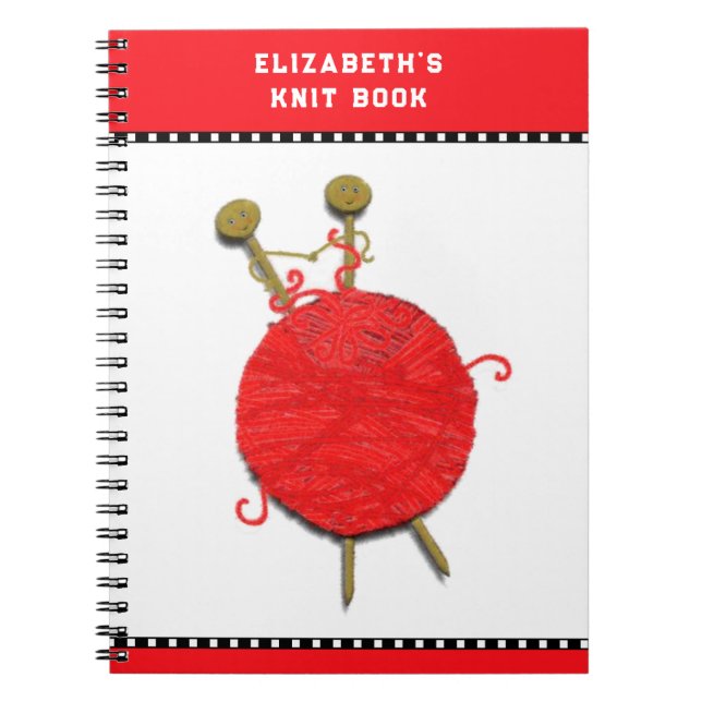 Personalised Knitting Gifts Spiral Notebook (Front)